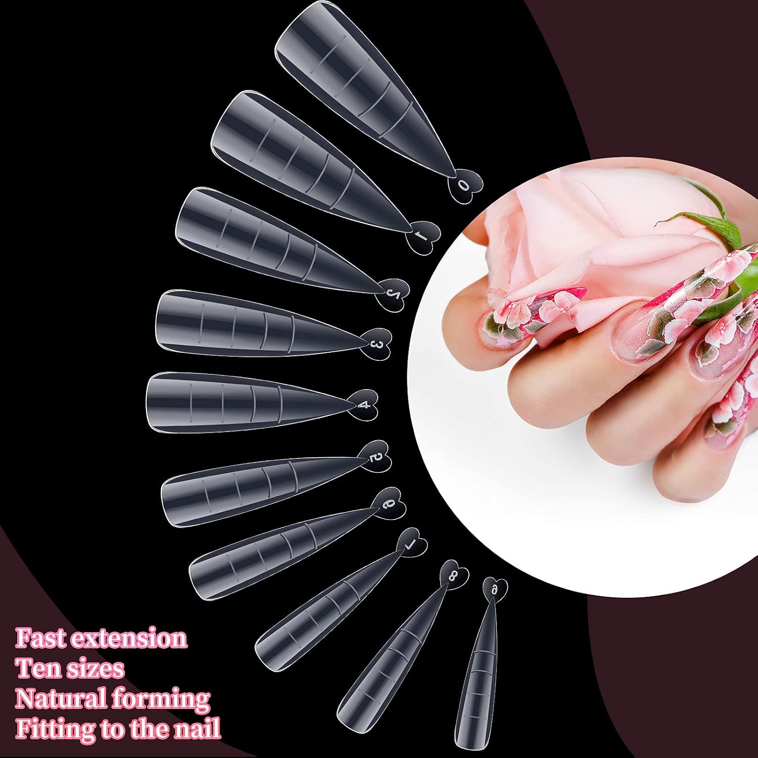 333 Pieces Nail Mold Set, 220 Pieces Dual Nail Forms Pointed Gel Nail Extension Mold with 10 Nail Form Clip, 100 Nail Art Extension Guide Form Tool, 2 Nail File and Nail Clipper Cutter