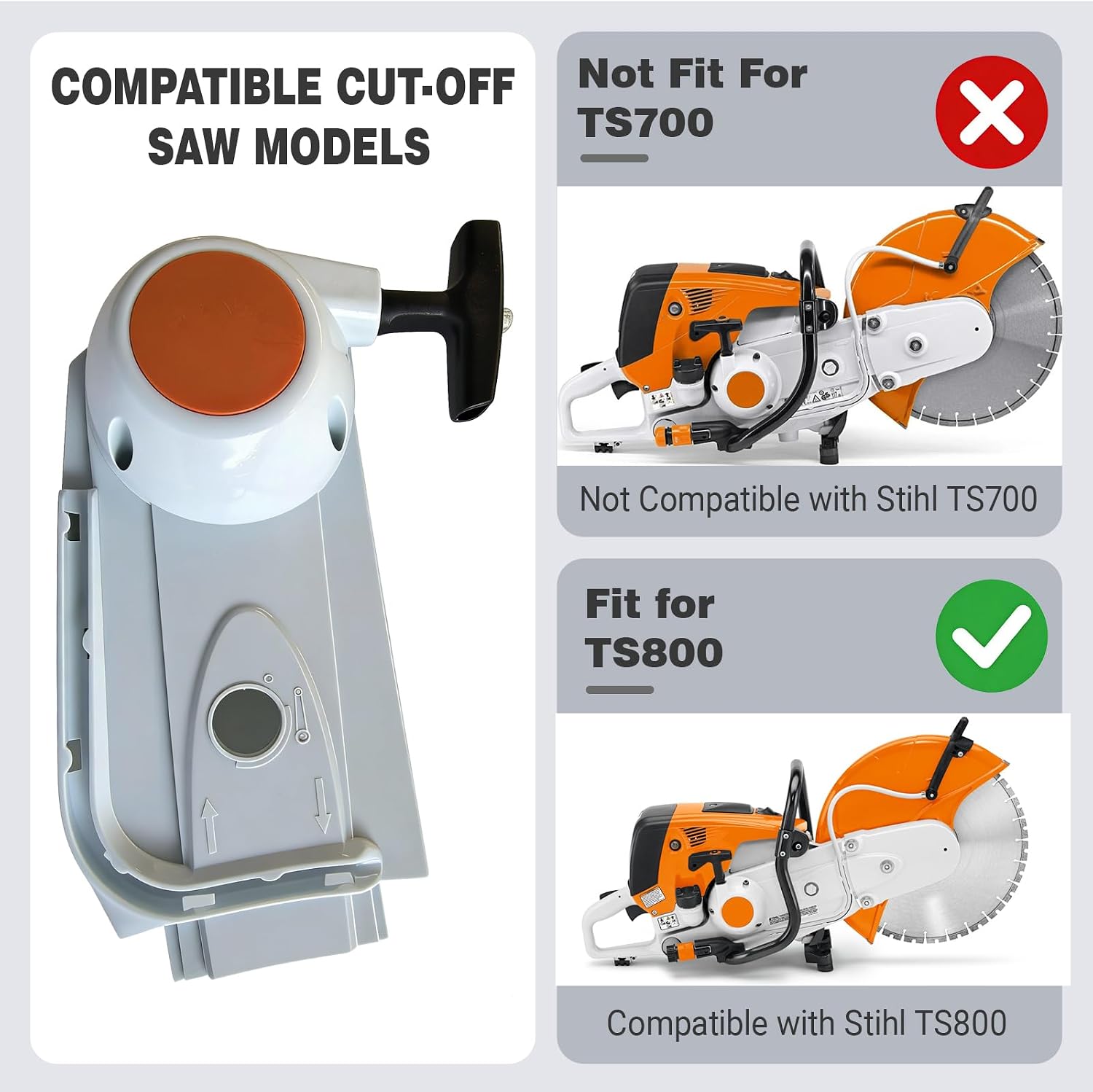 Zenacolor 4224-190-0305 Recoil Starter Assembly Replacement for Stihl TS800 Cut Off Saw, Pull Start Assembly Replaces 4224-190-0411 4224-190-0600 4224-190-1001