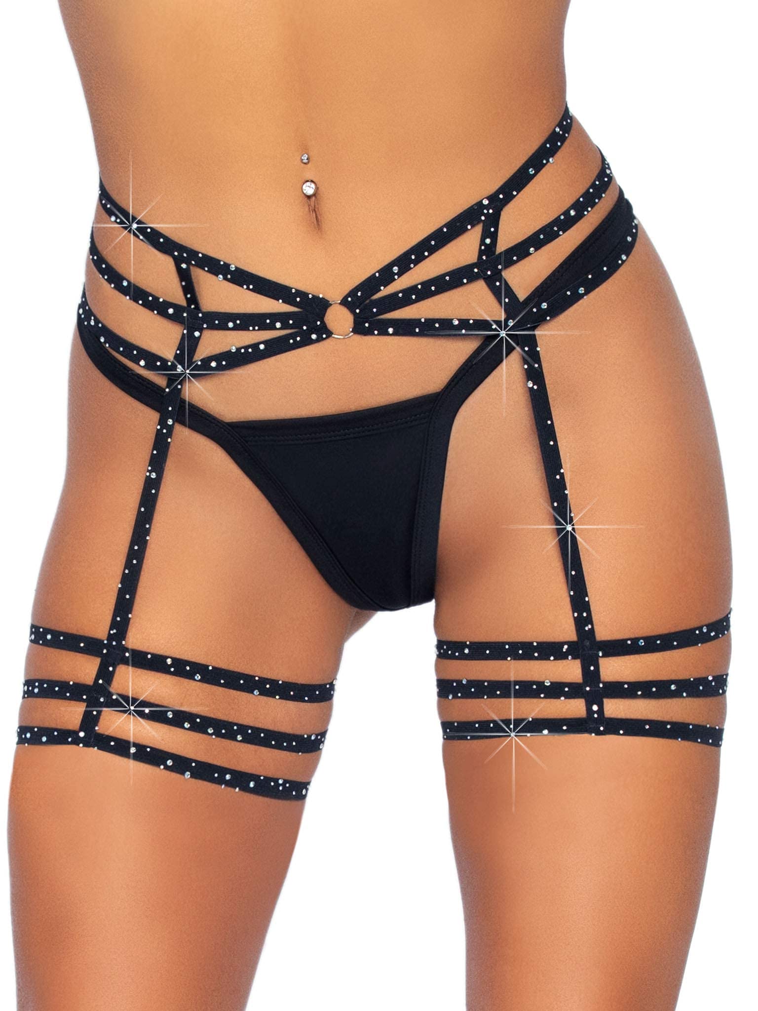 Leg Avenue Women's Elastic Thigh High Garter Suspenders