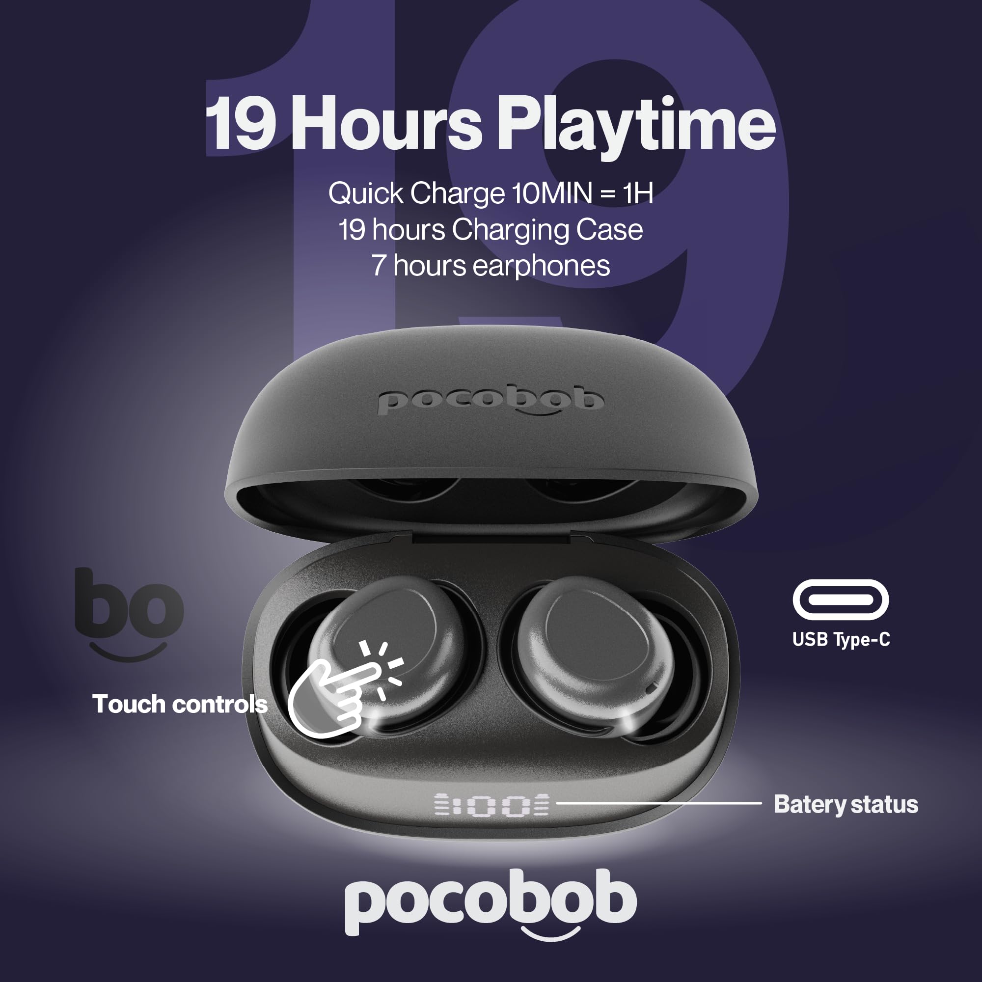 Z – Black – Auriculares inalámbricos ultrapequeños – aplicación iOS y Android – Auriculares Bluetooth in-ear para dormir, con micrófono