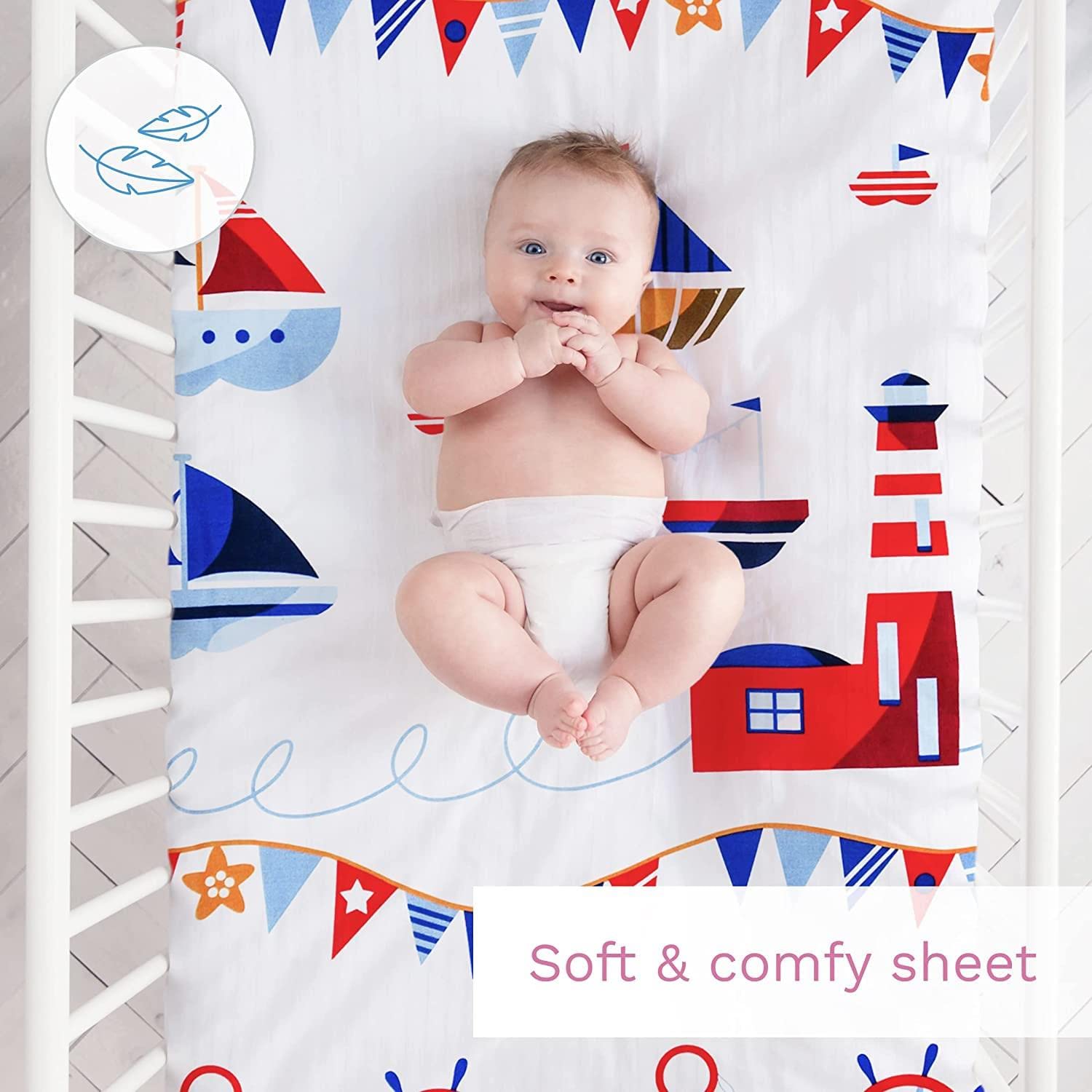 Baby Comfort Nursery 100% Cotton Fitted Sheet fits 140x70 cm Cot Bed Mattress (Safari Cars) — view 52