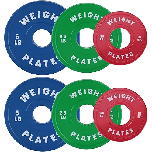 Fractional Bumper Plates 2-Inch - Rubber Coated Weight Plates Set (1.25LB-37.5LB) | Small Change Plates for Olymp Barbell | Home Gym Strength Training & Weightlifting Accessories