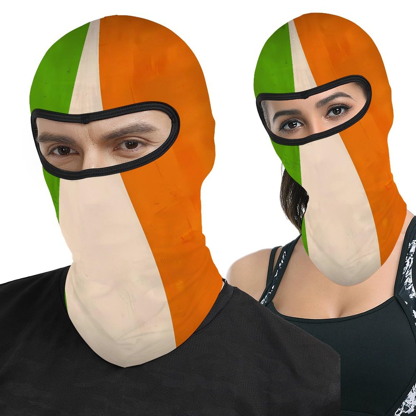 Irish Flag Full Face Mask,Windproof Patriotic Flags Themd Balaclava Neck Headwear Face Cover for Unisex Cycling