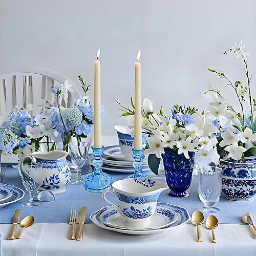 Miniatura 2 de Portavelas de cristal, candelabros cónicos a rayas, juego de 6 candelabros para centros de mesa, decoración del hogar, bodas, festivales y fiestas