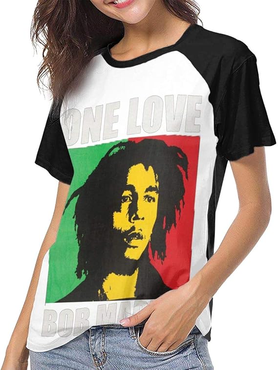 Amazon Co Jp Bob Marley ボブ マーリー ルーズカジュアルtシャツシンプルな半袖ストレッチシャツトップ ファッション