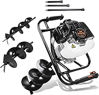 DCHOUSE 52cc Gas Post Hole Digger Earth Auger with 6" & 10" Bits, Extension Rods - EPA Certified for Fences, Gardens & Farms