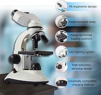 Vista 6 de Microscopio binocular compuesto para niños, adultos, estudiantes, 40X-2000X, kits de microscopio para edición en el hogar, kits de aprendizaje