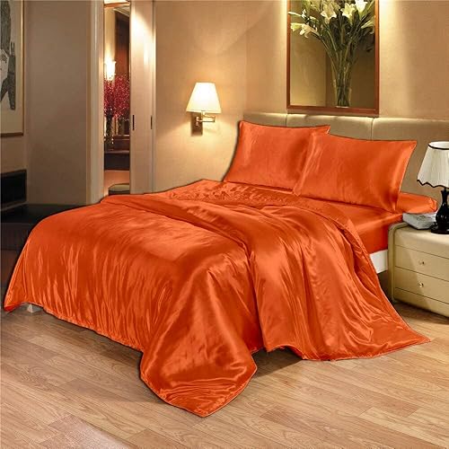 Miniatura 7 de Lujoso juego de sábanas 100% satén sedoso que se ajusta a bolsillos de hasta 12 a 14 pulgadas de profundidad, tamaño Queen, color azul rey sólido