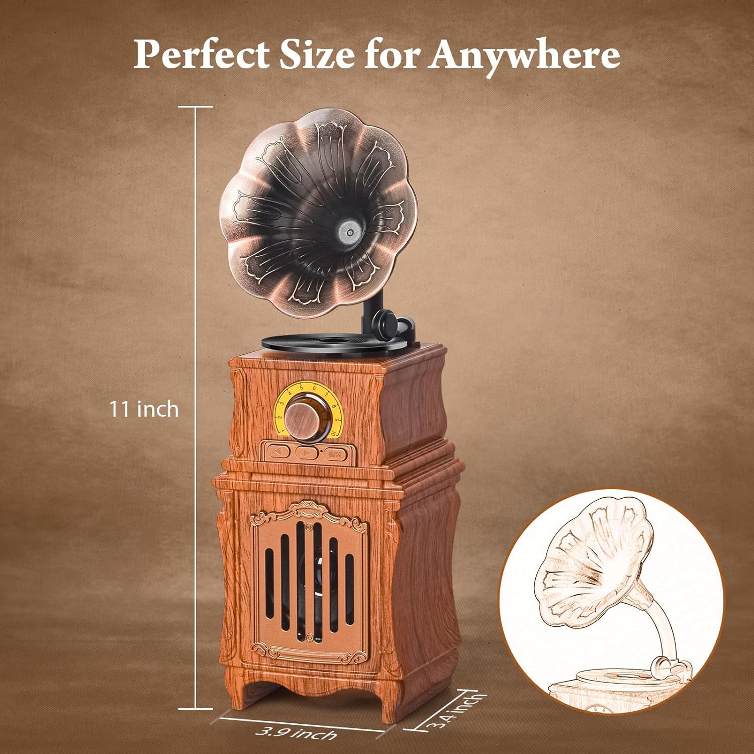 COLSUR Przenośne radio ręcznie robione głośniki Bluetooth retro drewniane Bluetooth z super basem subwooferem z wejściem audio radiem FM