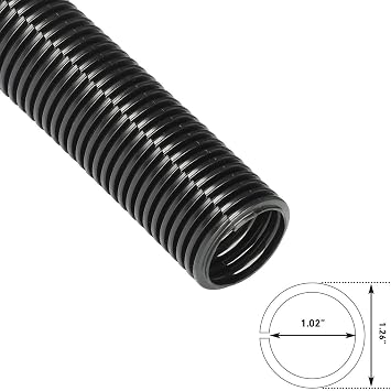 D-Line Black 43in Cable Sleve، Flexible Wire Protector Tubing، Split Electrical Conduit، Plastic PC Cable Management Tube، Cord Sheath، TV Loom Tubing - 1.26in Diameter، 43-inch Length