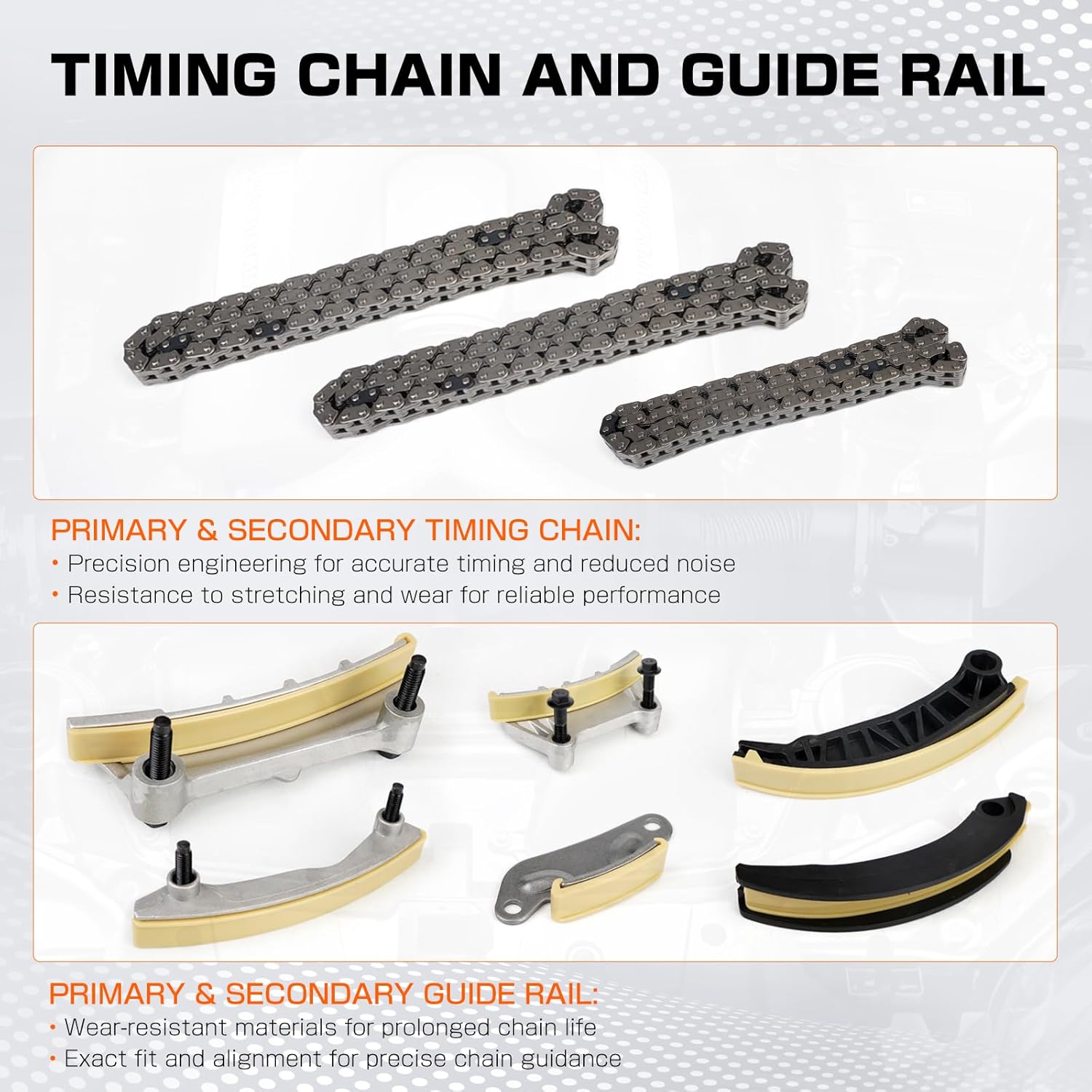 Timing Chain Kit 3.6 3.0 3.2 Compatible with Buick Cadillac Chevrolet GMC Pontiac Saab Saturn Suzuki Acadia Traverse Enclave Caprice Equinox 2007-2022 with Sprocket Solenoid