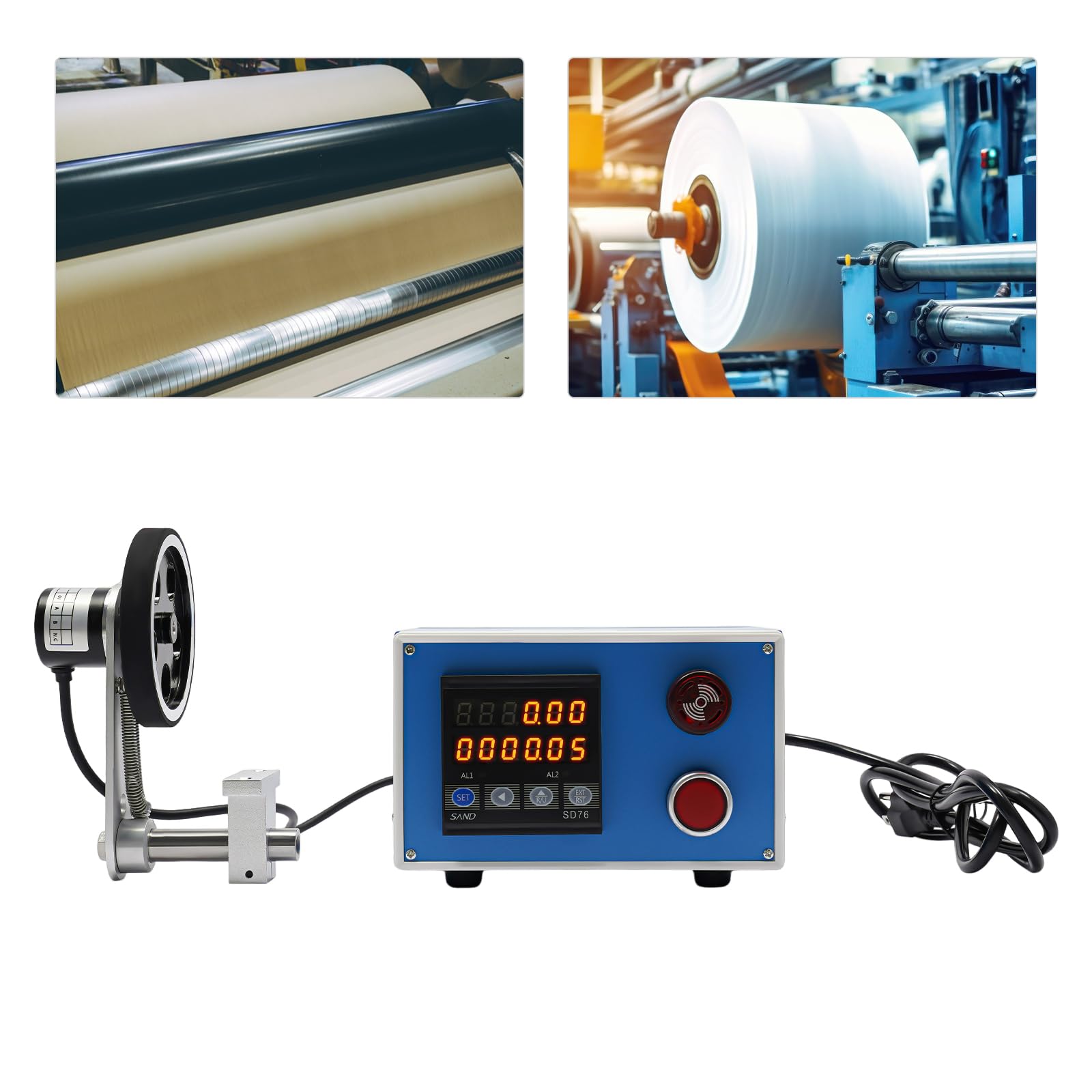 Digital Length Meter Counter, Length Counter Single Measure with Memory Function, 4 Measurement Unit Feet, Counting Range 0-999999