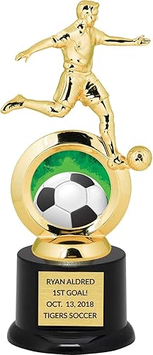 Trofeo de fútbol para niños, grabado personalizado, premio de fútbol, 8 34 pulgadas de alto