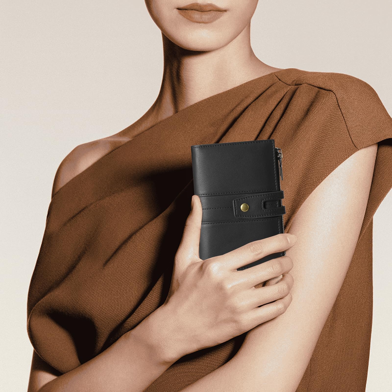 GAEKEAO Monedero Mujer RFID Bifold de Cuero Carteras de Mujer Titular de la Tarjeta de Crédito Monedero con Ventana de Identificación