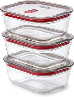 BLACK + BLUM Frischhaltedosen Glas mit Deckel 3er Set 600 ml, Auslaufsicher