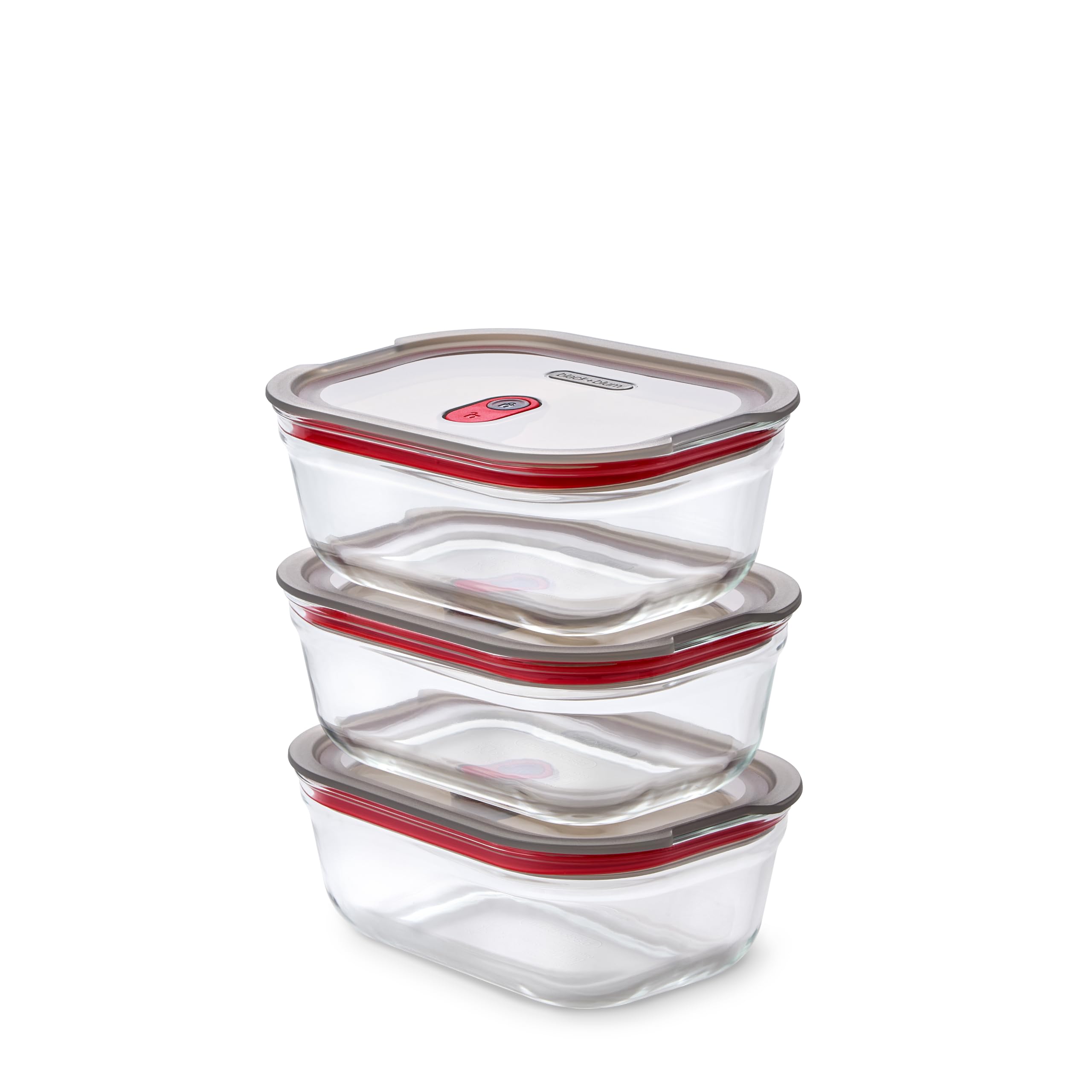 BLACK + BLUM Stack + Nest Glass Food Storage Container Set | 600ml 3 Pack