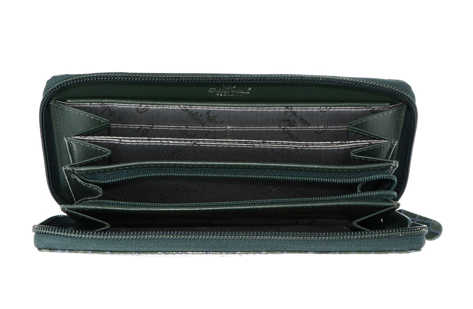 Golden Head Leder Geldbörse Cayenne RFID Protect RV-Damenbörse 2820 Grün - Blau Limited dunkelgrün
