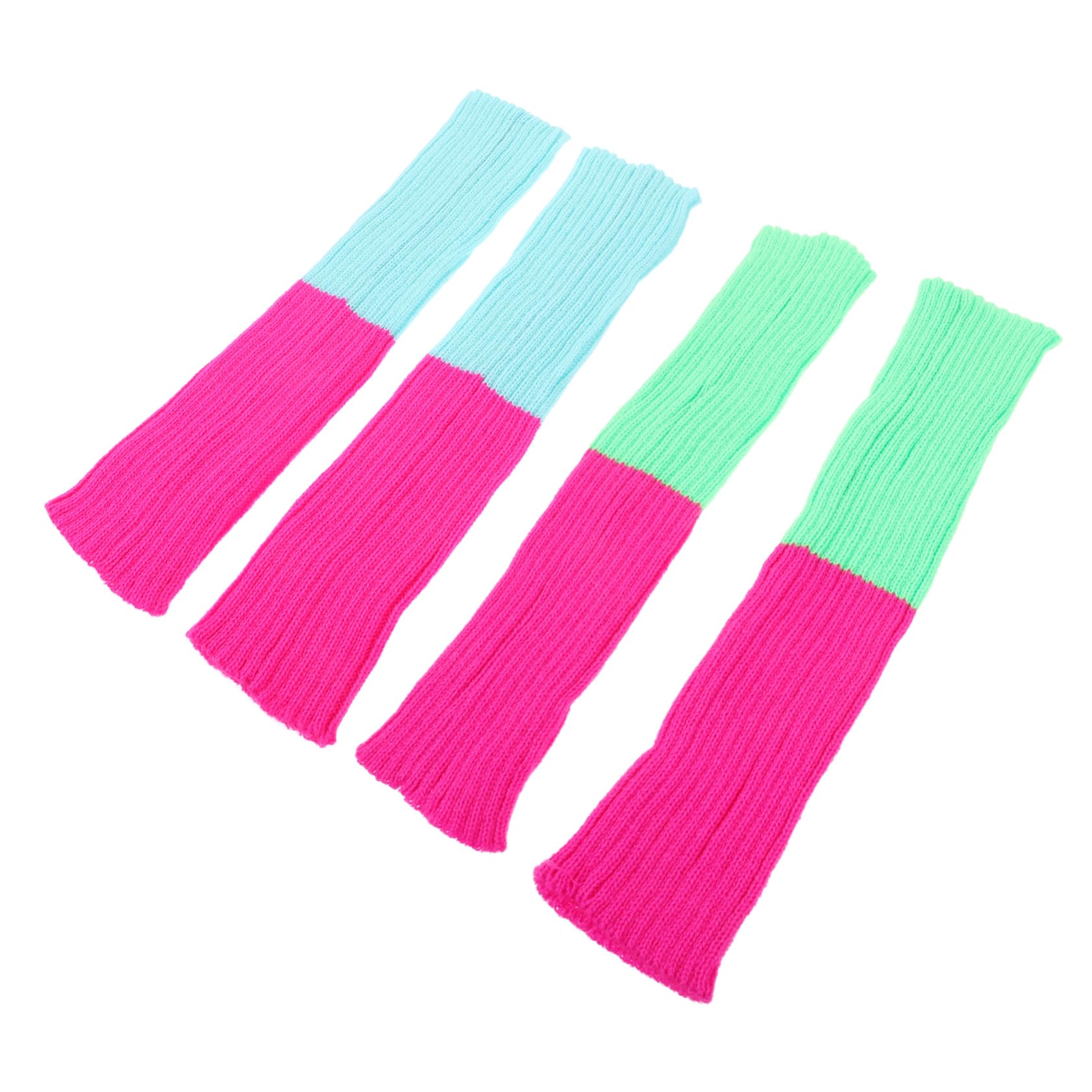 Healeved 10 Pares Calentadores de Piernas de Punto para Invierno Cálidos y Suaves Diseño Fluorescente para Mujer Accesorios Decorativos para Fiestas y Diario
