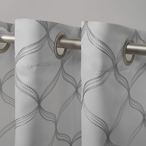 Miniatura 3 de Exclusive Home Cortinas - EH8371-01 2-84G Amelia - Par de paneles de cortinas opacas bordadas con ojales superiores, 52 x 84 pulgadas, invierno