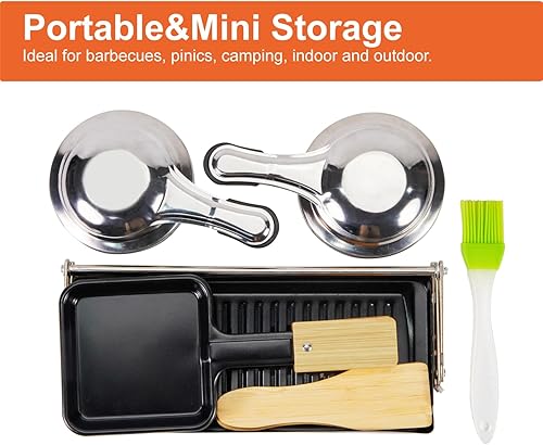 Miniatura 7 de Placa antiadherente para barbacoa interior y exterior con calentamiento rápido, ideal para fiestas de barbacoa, diversión familiar y picnic.