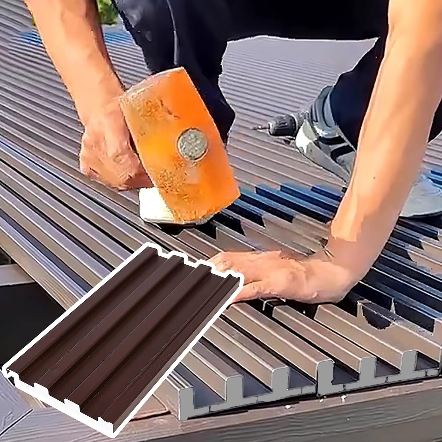 Balcony Roof Cover for Apartments - Waterproof Patio Awning, Insulated Corrugated Roofing Panel with Closure Strip, Perfect for Chicken Coop (3pcs, L 1.3m/4.2ft)