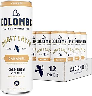 La Colombe Coffee, Caramel Draft Latte, 11 fl oz Cans (Pack of 12), Coffeehouse Quality Cold Brew, Specialty Grade Coffee Beans, Ready-to-Drink On-the-Go