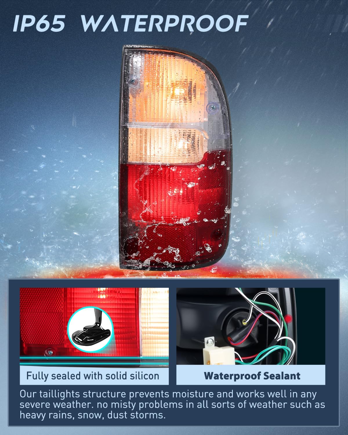 Nilight Taillight Assembly Compatible with 1995 1996 1997 1998 1999 2000 Toyota Tacoma Rear Tail Light Lamp Replacement OE Style Passenger Side