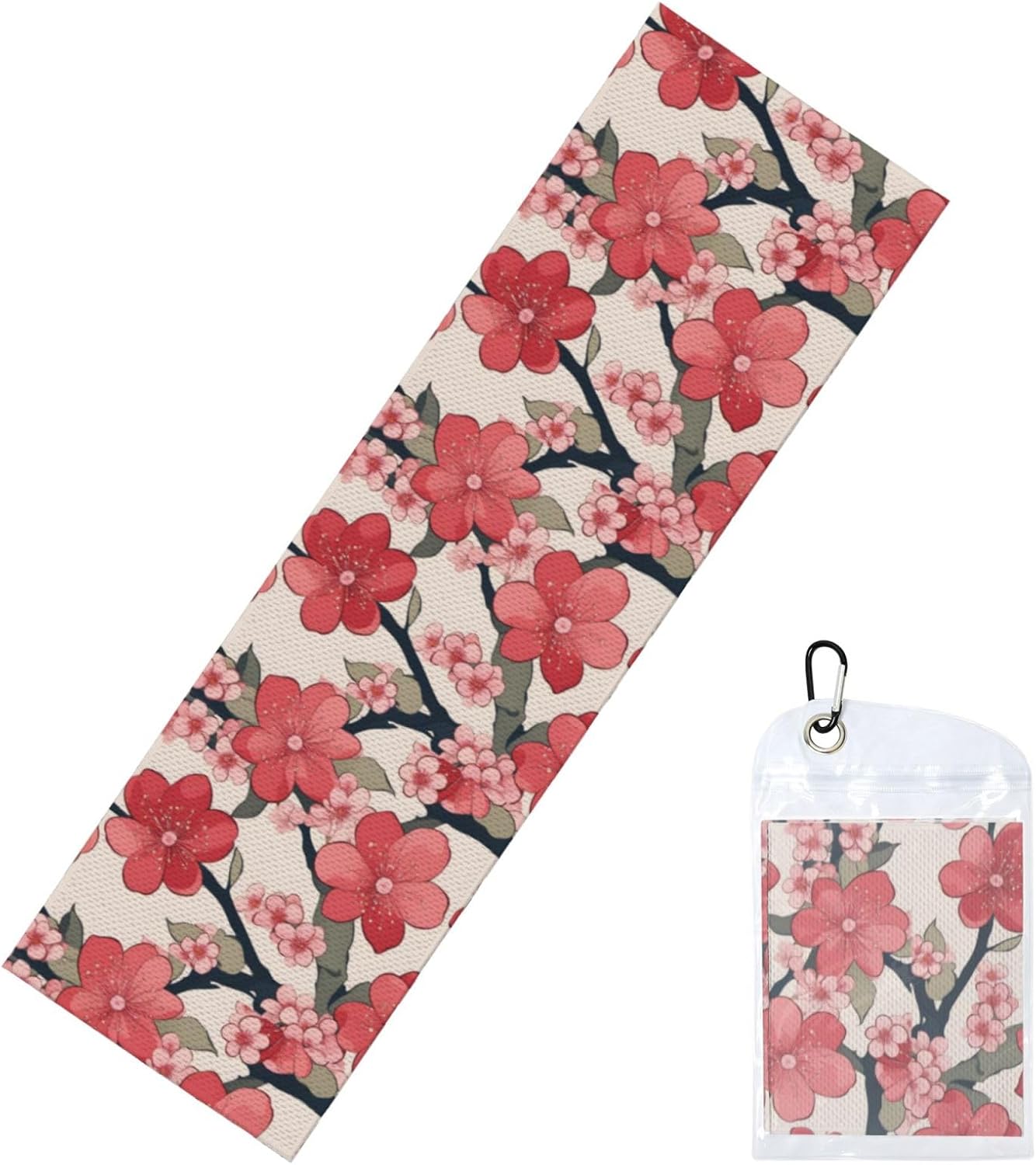 Chilled Sports Towel 12×40 in Ice Towel Soft Breathable Chilly Towel for Yoga Sport Running Gym Workout Fitness Japanese Floral Cher Picture