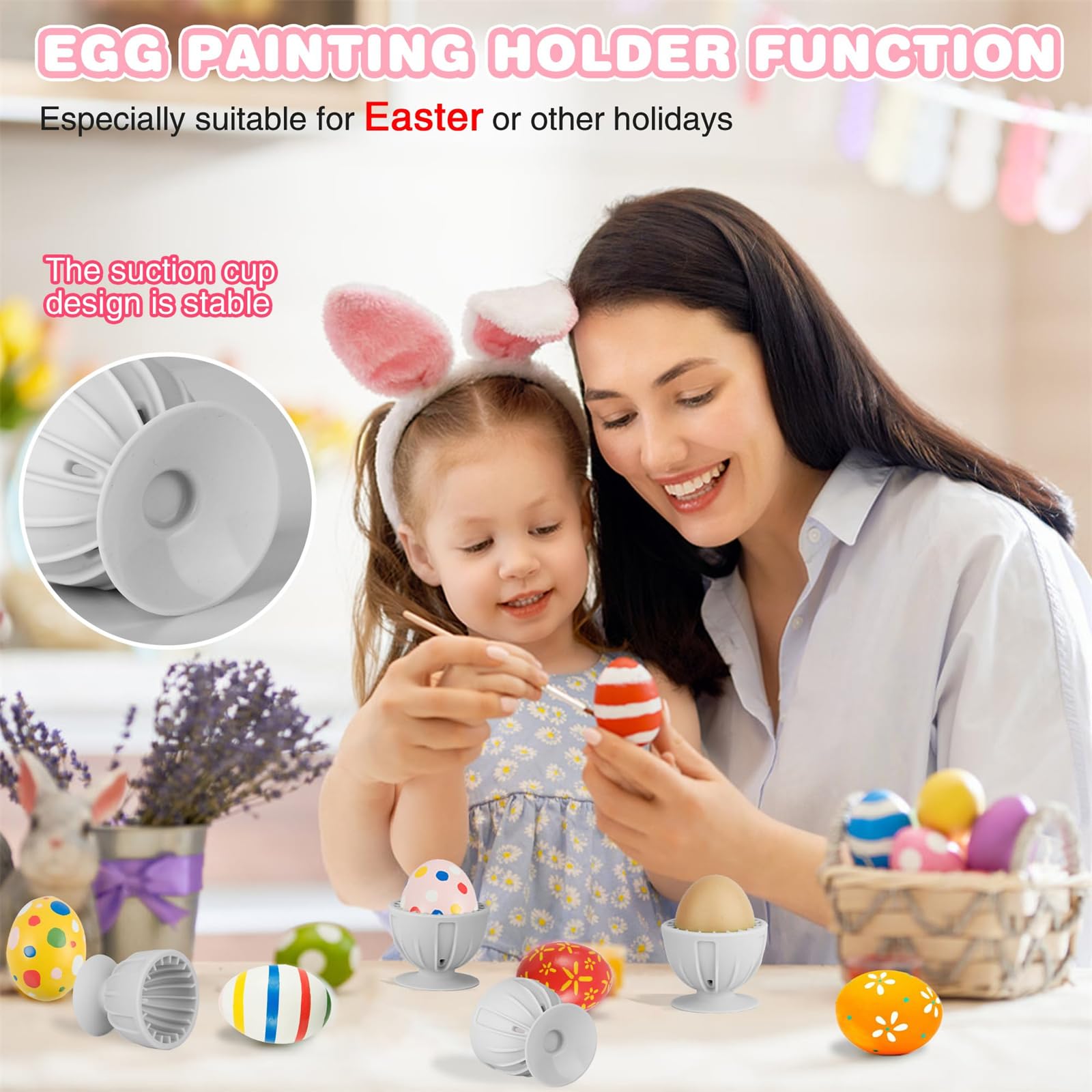 Spazzola Per Pulire Uova In Silicone - Lavauova Con Ventosa, Blu, Diametro 5.8cm - Foto 5