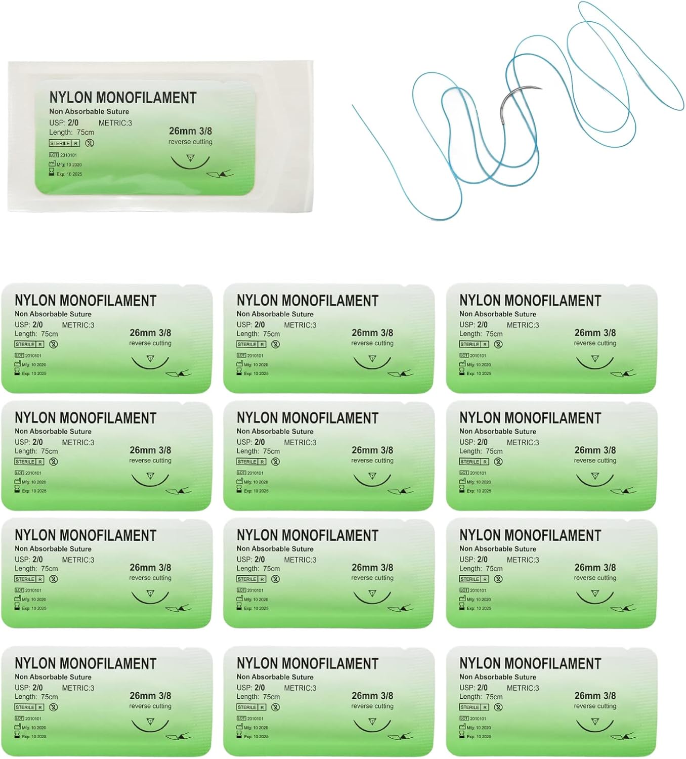 Suture Thread with Needle, and Nursing Surgical Training Suture Kit, Surgical Wound Practice for