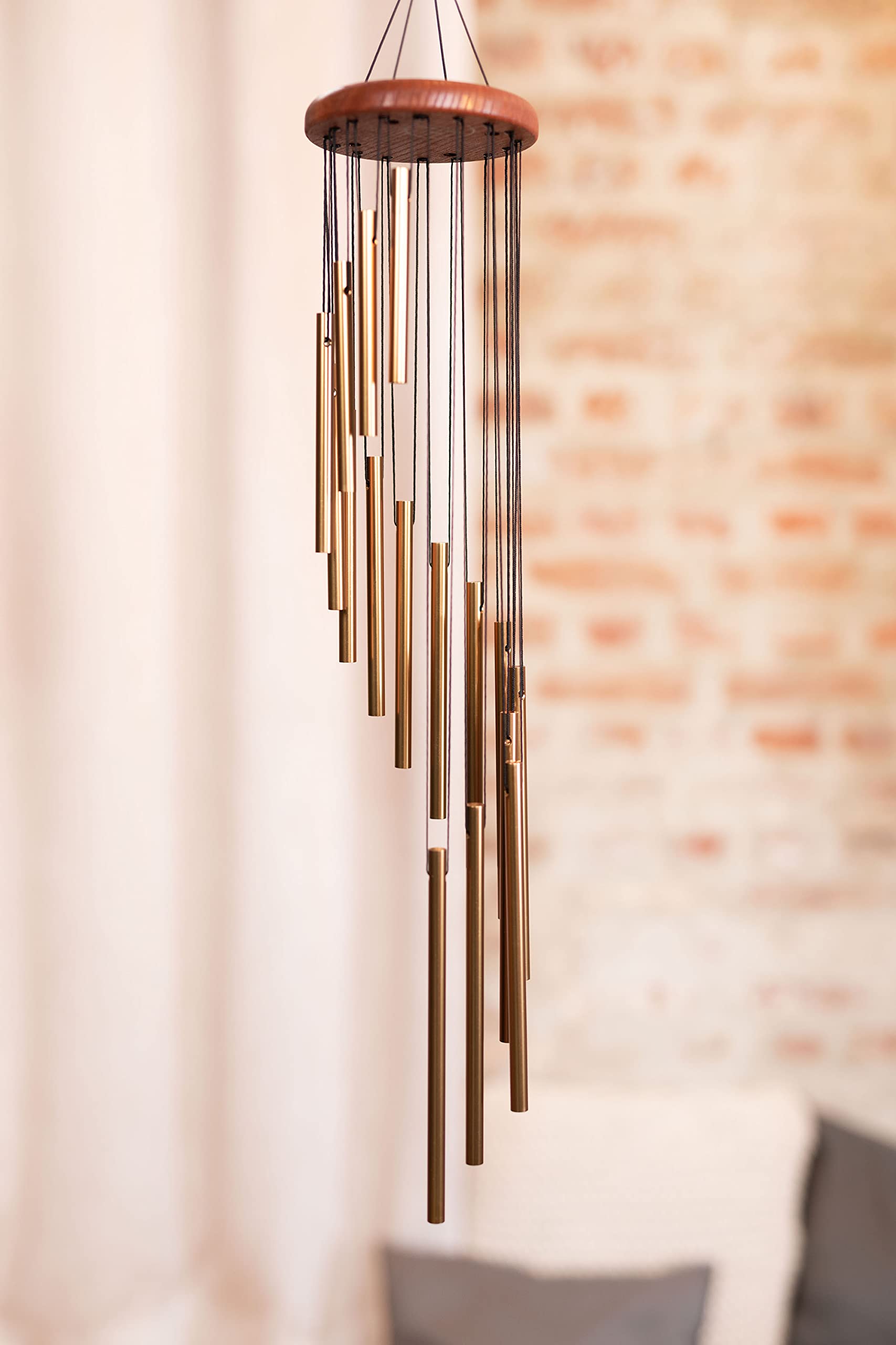 Sonic Energy Spiral Chime – 73 cm, Bronze – Metallisches Windspiel mit 16 Klangstäben – Dekoration für Innen- und Außenbereich (SC29B)