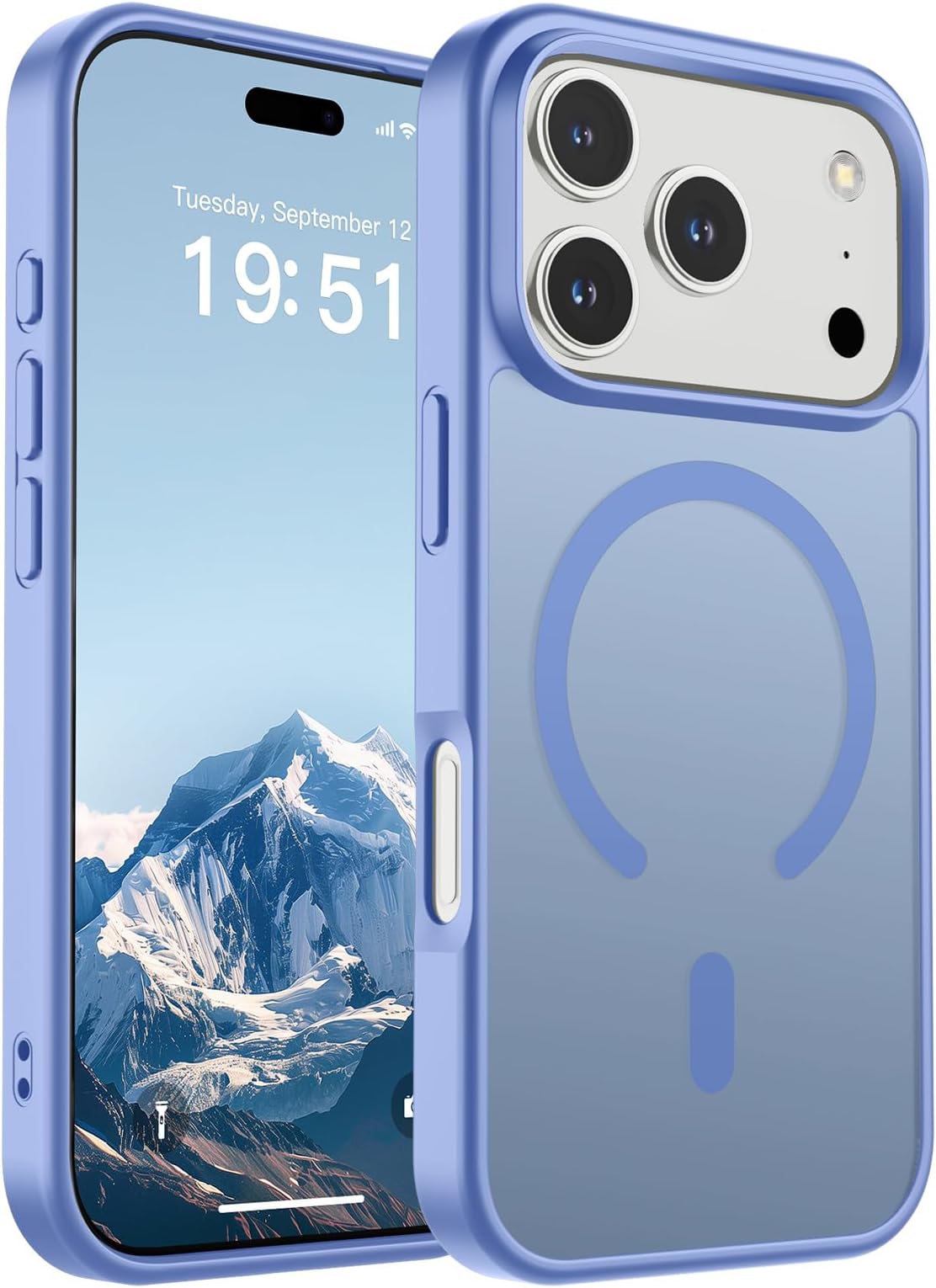 SUPFINE Magnetic for iPhone 17 Pro Case (Compatible with MagSafe)(Military Grade Drop Protection) Translucent Matte Shockproof with Anti-Fingerprint Phone Cover 2025,Blue Purple