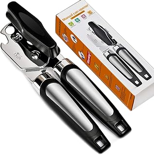 Can Opener, 3-In-1 Manual Can Openers, Cordless Tin Opener with Lids off Jar Opener and Bottle Opener in One, Smooth Edge ...