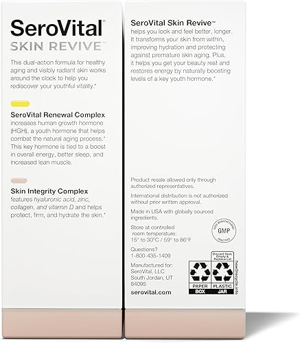 Miniatura 7 de Serovital Skin Revive - Suplemento antienvejecimiento - Fórmula de doble acción díanoche para apoyo al colágeno, hidratación de la piel, reducción