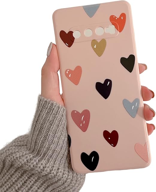 ZUKKASHAN Compatible with Samsung Galaxy S10 Plus, Soft Silicone TPU Shockproof Protective Case Cute Hearts Pattern Girls Women Back Phone Cover for Samsung Galaxy S10 Plus (Pink)