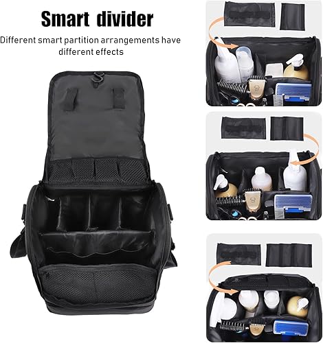 Miniatura 5 de Bolsa de artículos de aseo para perros y gatos, compartimentos ajustables para montar en la pared, bolsa de aseo para mascotas, bolsa de aseo para