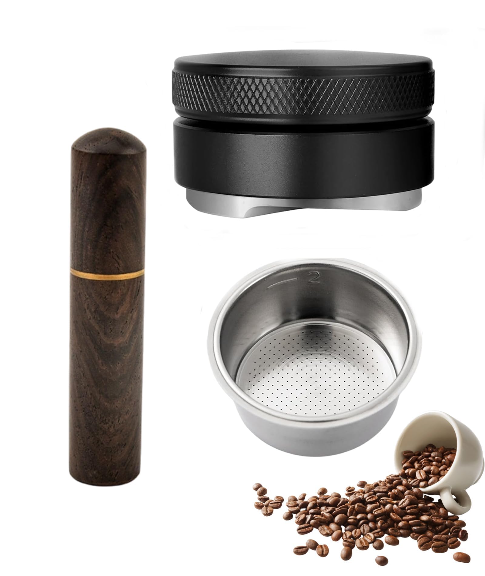 Coffee Tamper, 51mm Coffee Machine Accessories, 3 Pcs Coffee Accessories Set with Leveler and Distributor, Barista Tools for Espresso Preparation-image-32