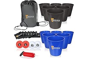 Giant Yard Pong Bucket Yard Pong Game Set with 12 Buckets |...