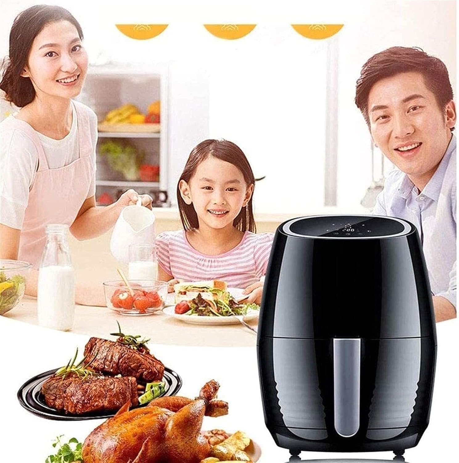 Air Fryer for Home Use 4.5L Air Fryer Toaster Oven for Oil-Less Air Frying Cooking Large Led Digital Touch Screen Low Consumption and Overheat Protection Every Family 71KGjCzayfL. AC SL1500