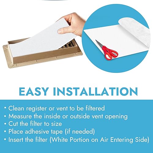 Miniatura 5 de Filtros de aire de ventilación de piso cortados a tamaño para el hogar - MERV 8 Corte electrostático para adaptarse al rollo de filtro de aire y