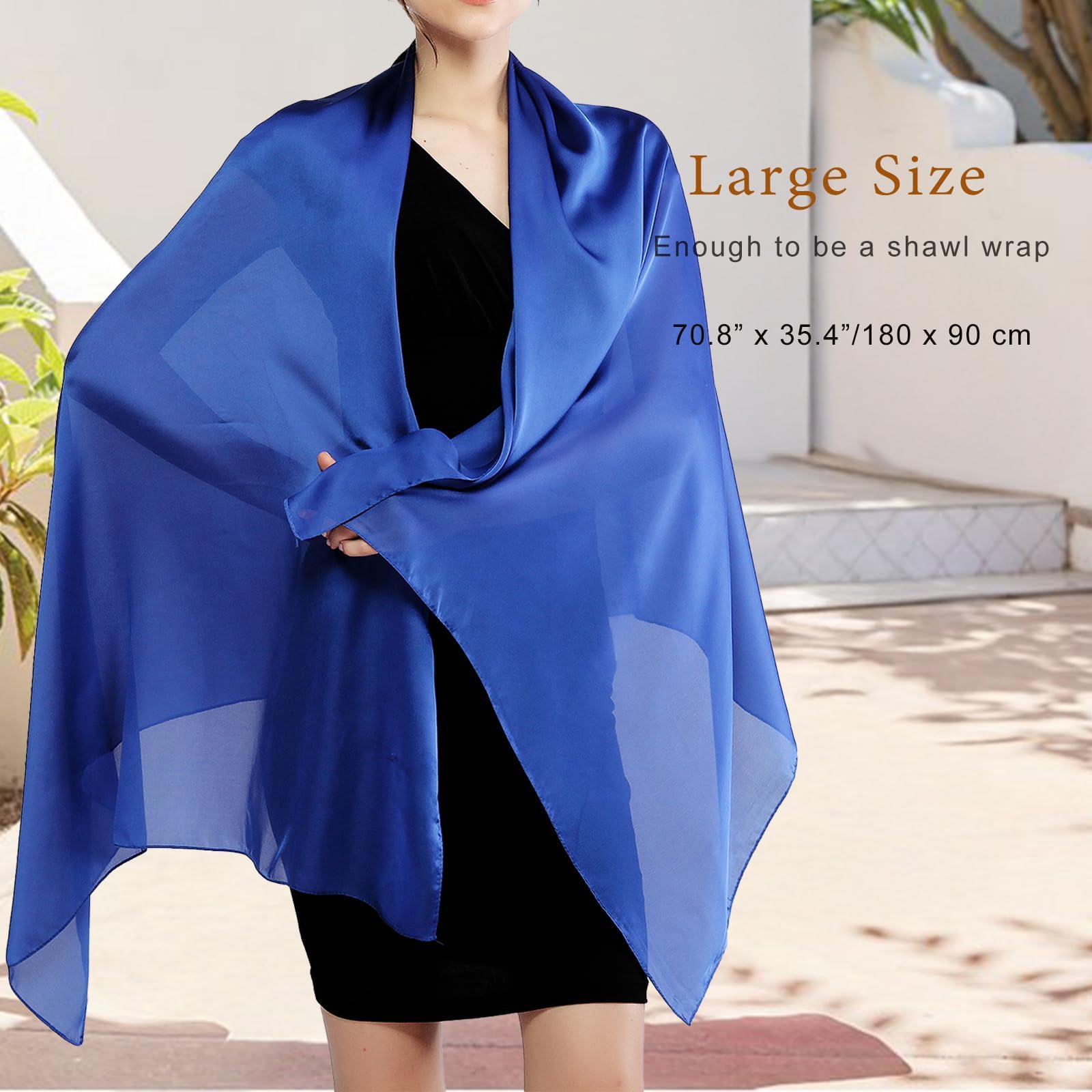 RIIQIICHY Foulard Sciarpa Seta Donna Pashmina Stola Scialle Cerimonia Abito da Sera Elegante Sposa