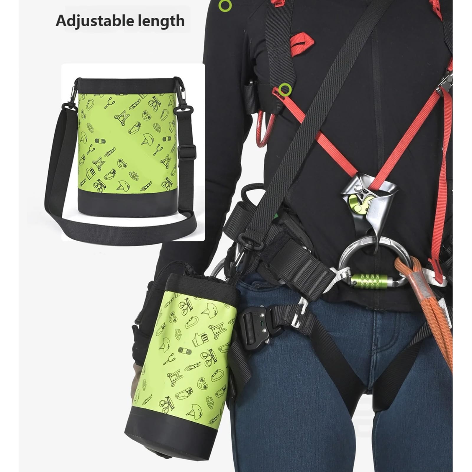 Baumpflegeseil Aufbewahrungstasche Baumklettern Felsseil Taschen Große Kapazität Kletterausrüstung Tasche für hohe Höhen Arbeiten Große Kapazität für Baum- und Felsaufstiege
