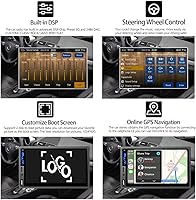 Vista 4 de Estéreo de auto de doble DIN compatible con Apple CarPlay y Android Auto - Receptores de audio de coche HD de 7 pulgadas con Bluetooth, Mirror Link