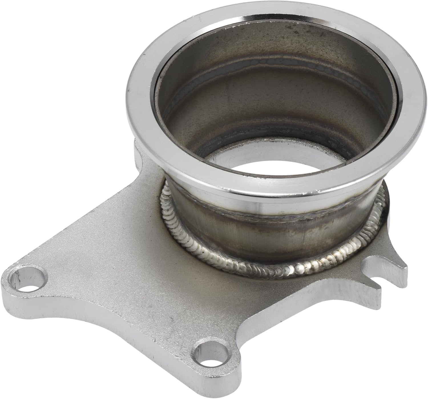 X AUTOHAUX Car 5 Bolt Flange Turbo Adapter Stainless Steel Silver Tone Fit for T3 T4 Turbo