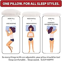 Vista 4 de Core Products Almohada ajustable: loft personalizable con relleno alternativo para dormir de lado, espalda o estómago; espuma viscoelástica de gel