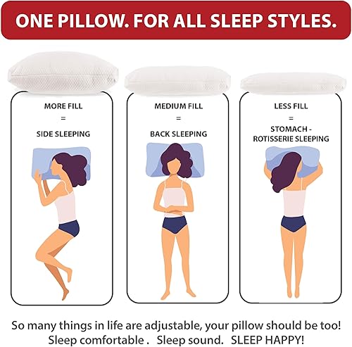 Miniatura 4 de Core Products Almohada ajustable loft personalizable con relleno alternativo, gran regalo para dormir de lado, espalda o estómago espuma