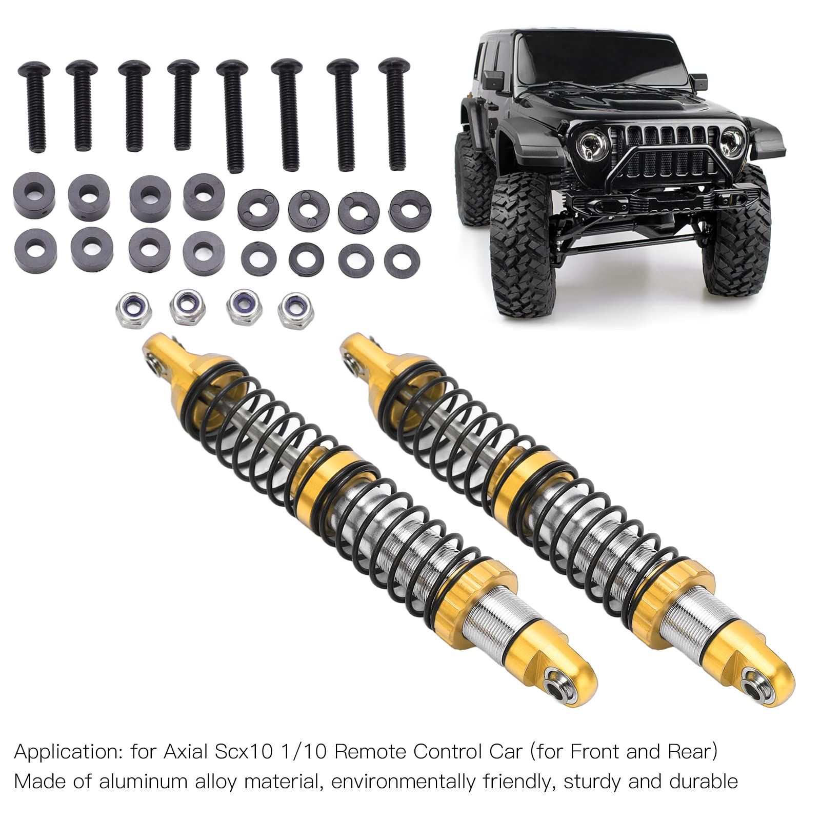 Stoßdämpfer Für Axial Scx10 1/10 RC-Auto – Robuste Alu-Dämpfer Für Vorne & Hinten In Gold
