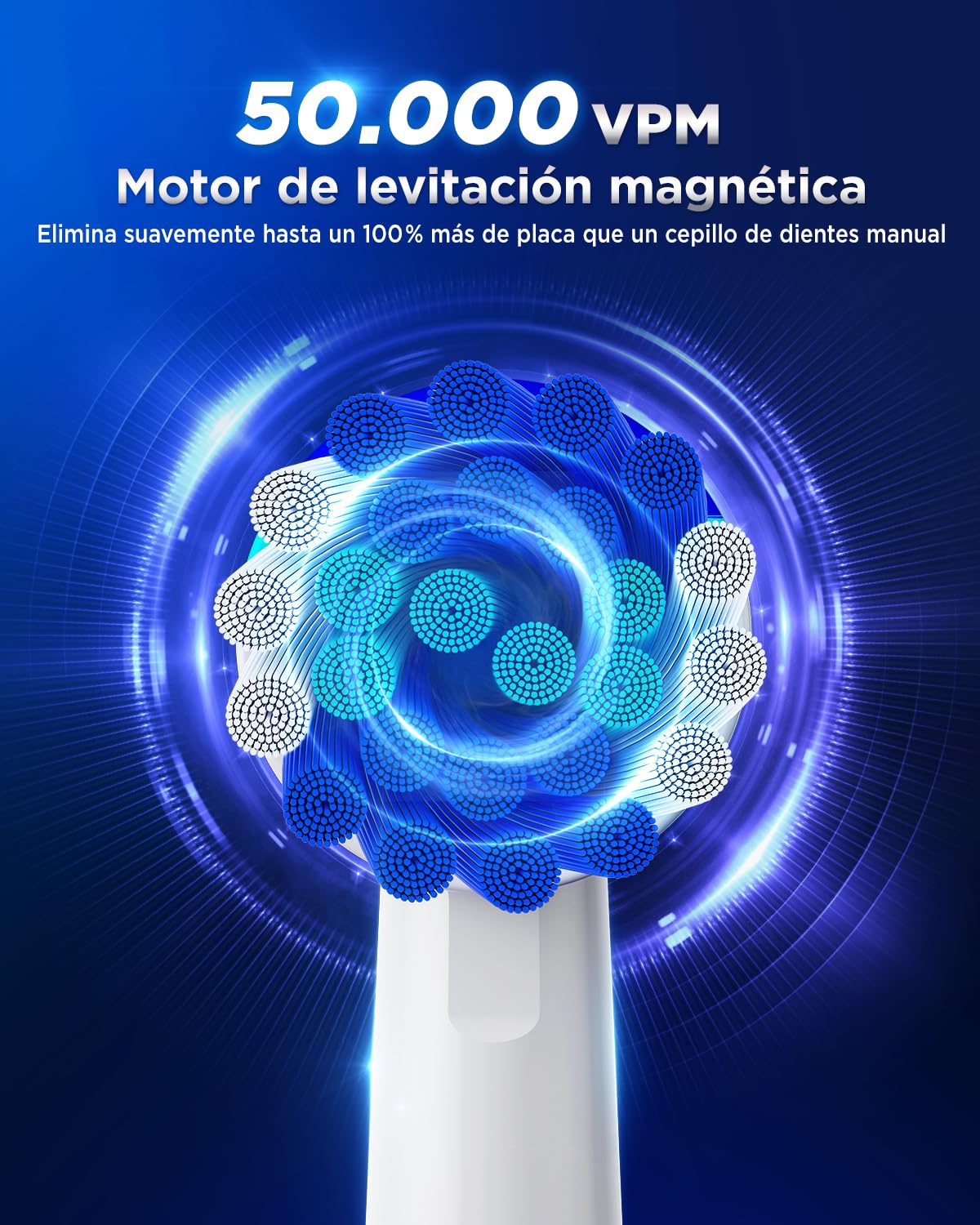 Cepillo de Dientes Eléctrico de Rotación para Dientes Sensibles - Cepillo Eléctrico Adultos 3 Intensidades, 5 Modos, 8 Cabezales, IPX7 Impermeable, Cepillo Dientes Electrico Viaje, Verde Claro