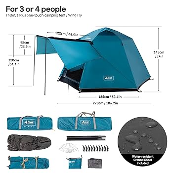 KO-JIワンタッチ簡易テント（3～4人用） Amazon.co.jp: テント 3-4人用 ワンタッチ おしゃれ 防災用