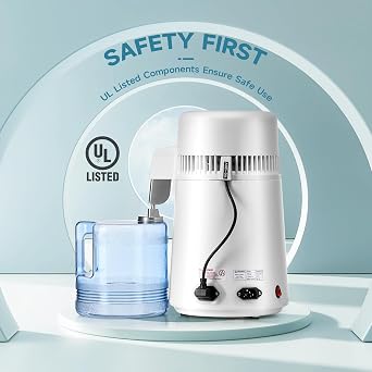 CO-Z Distilled Water Maker, 1 Gallon Water Distiller, 4L Home Countertop Water Distiller Machine, Table Desktop Water Distill Distilling Purifier Purification Filter, Home Pure Clean Water Device